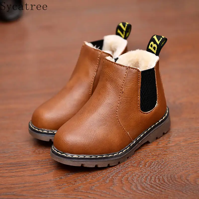 

2019 Fashion Children Boots Autumn Winter New Handmade Boys Boots Fashion Kids Shoes Comfortable Girls Boots Leather Martin