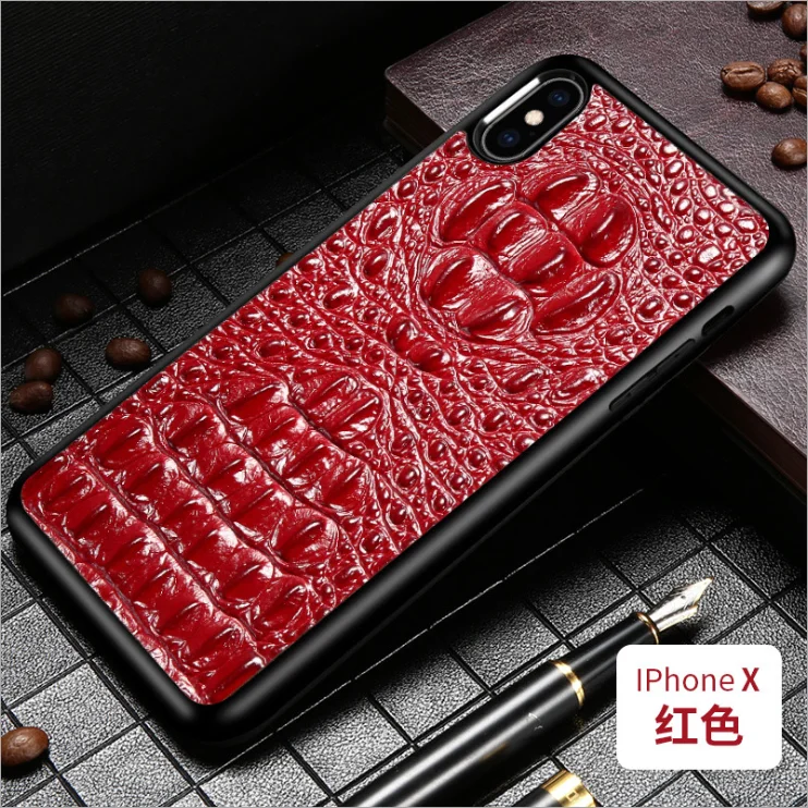 Чехол из натуральной кожи ручной работы для iPhone 8, 6, 6 S, 6 plus, 7, 7, 8 plus, x, xs, max, 11 Pro, Max, чехол - Цвет: Красный