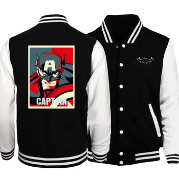 

Marvel Captain America The Avengers Winter 2019 Hot Sale Baseball Clothing Bomber Jackets Man Tops Cartoon Printed Fashion Coat