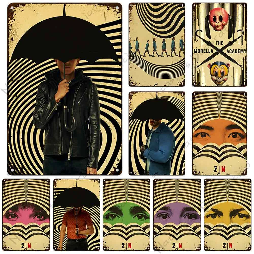Industrial Decor Tv The Umbrella Academy Metal Poster Old Metal Sign Piatto Decorativo Arrugginito Home Club Wall Decor Targa In Metallo