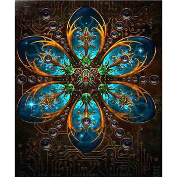 

5D Diy Full Round Diamond Embroidery Diamond Painting Mandala Pattern Stickers Cross Stitch Decorative Painting