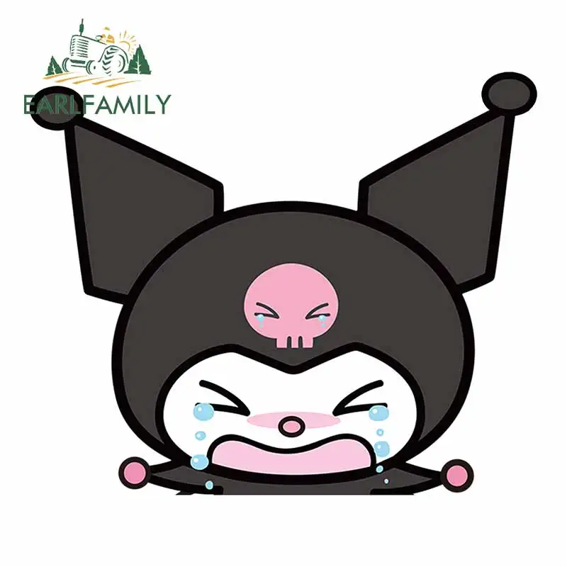 

EARLFAMILY 13cm For Kuromi Girl Peeker Waterproof Car Stickers Vinyl Car Wrap Decal Graffiti Sticker Repair For JDM SUV Decor