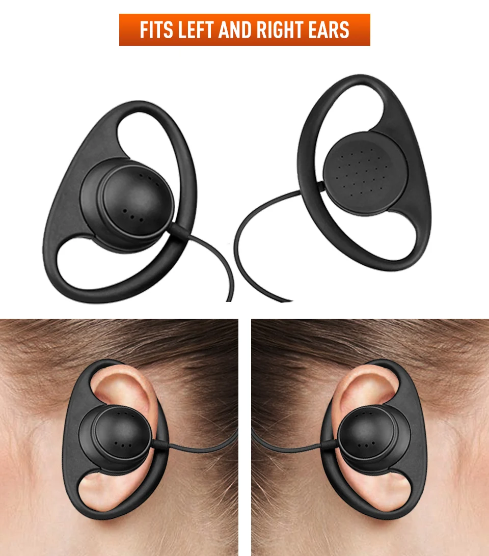 EEK003 RT22 Radio Accessories D-type Earhook Earpiece Walkie Talkie Headphone fo