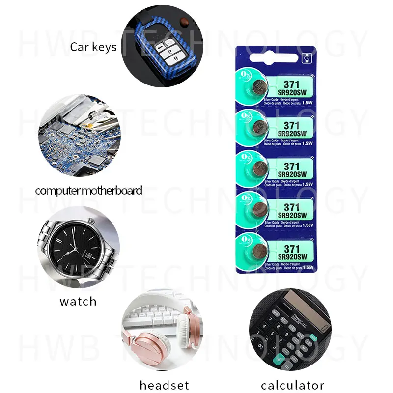 Комплект из 5 предметов оксида серебра часы Батарея 371 SR920SW 920 1,55 V бренд renata 371 renata 920 Батарея