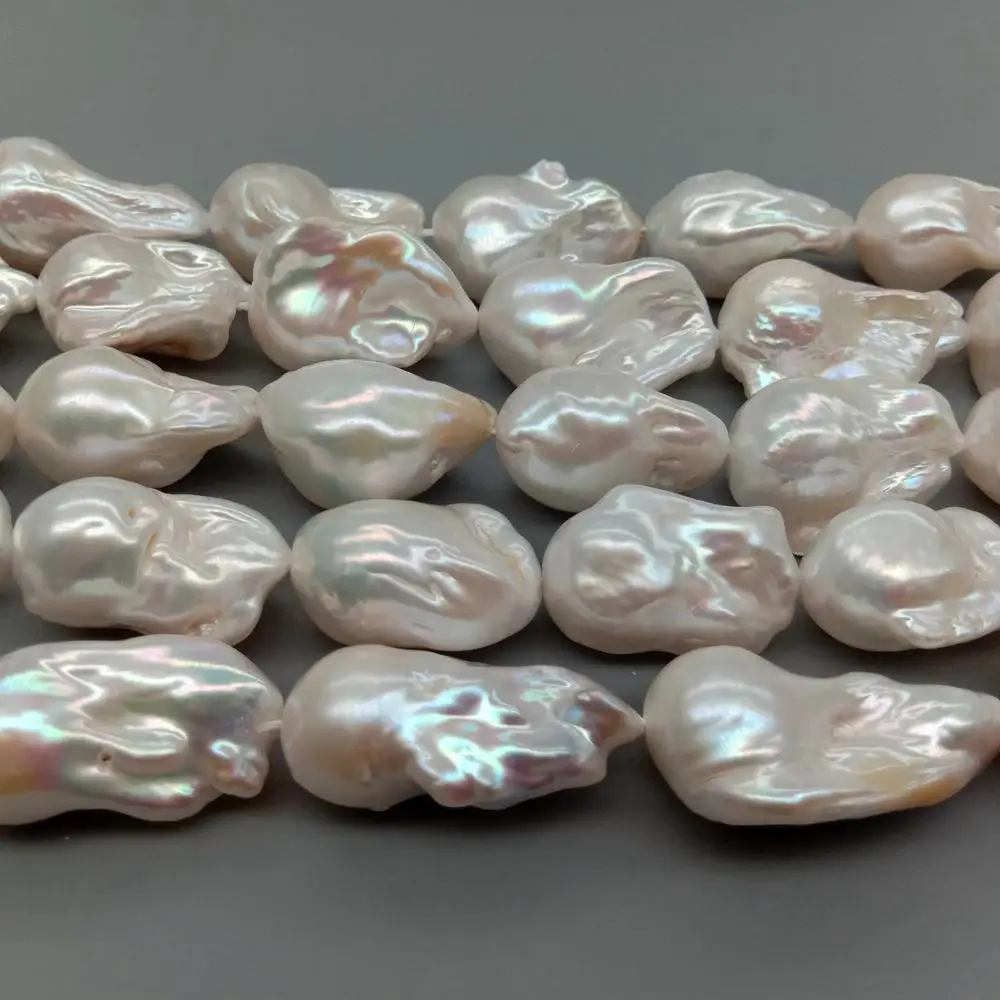 KKGEMS натуральный пресноводный белый жемчуг Кеши нерегулярный барочный 15 5 дюйма |