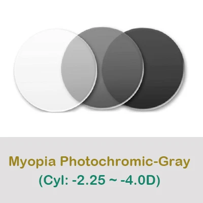 Myop Cyl 2.25-4 1,56 1,61 1,67 анти синие фотохромные солнцезащитные очки оптические линзы по рецепту серый коричневый Хамелеон близорукость дальнозоркость очки - Цвет линз: Myop Cyl 2.25-4