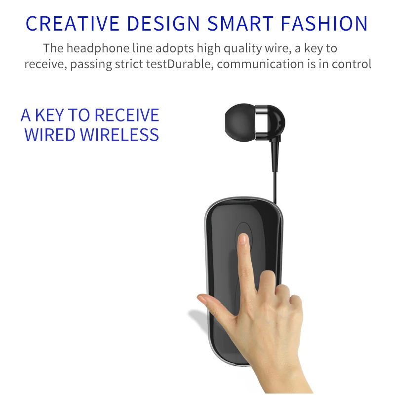 K36 Pull Cord Retractable Lavalier Earplugs Business Universal Bluetooth Headset Super Small Invisible