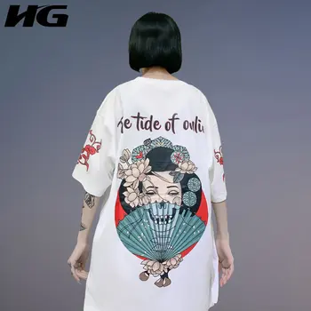 

HG Vintage Chinese Style Printed T Shirt Women Oversize Personality Short Sleeve Tshirt Fashion Plus Size Women Tops SQQ1005