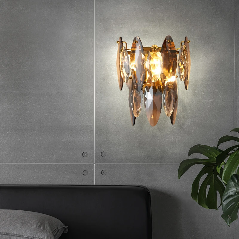 Luxo lâmpada de parede cristal moderna sala