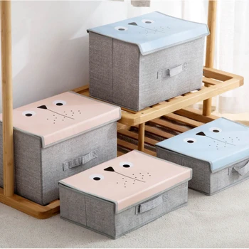 

Drawer Clothing Storage Boxes Cartoon Underwear Bra Scarf Socks Wardrobe Cloth Bins Folding Toy Case Home Storage Organization