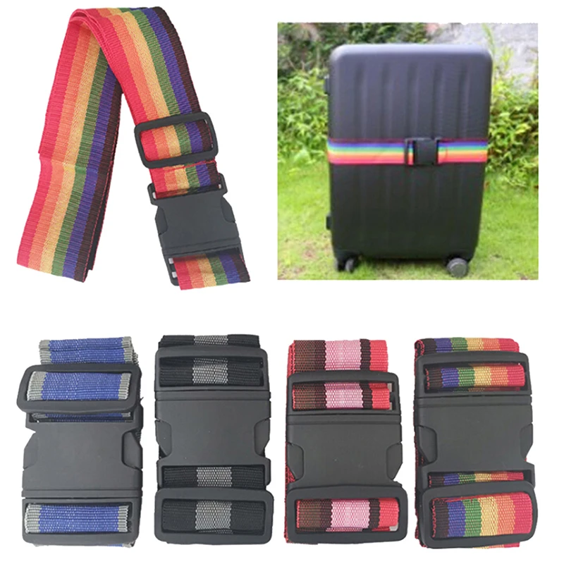 1pcs Luggage Strap Cross Belt Packing Adjustable Travel Suitcase Nylon Lock Buckle Strap Baggage Belts Camping Bag Accessories