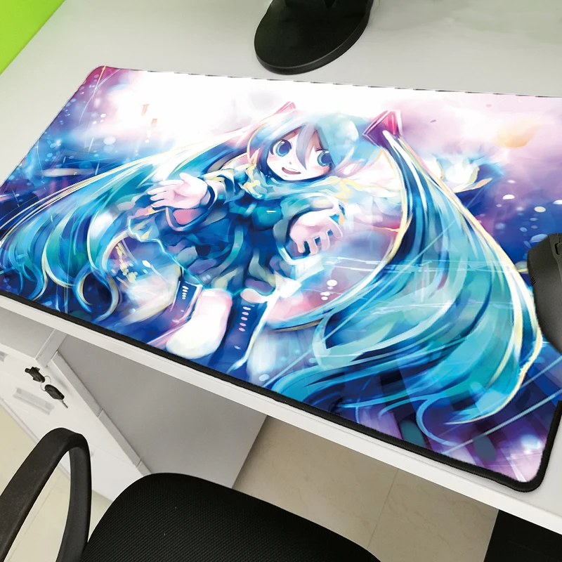 

Yuzuoan Popular anime Hatsune future mousepad game mouse pad keyboard computer padmouse cute game natural rubber lockedge mat