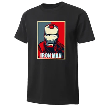 

Marvel Movie Iron Man T Shirts Men'S Superhero Print Casual Round Collar Tee Male 100% Cotton Short Sleeve Hip Hop Streetwear