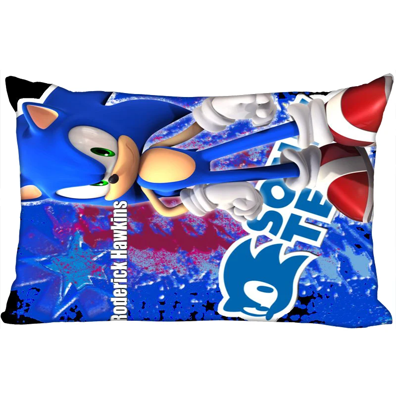 Горячая Sonic печатных атласные Наволочки две стороны Стандартный шелк мягкий прямоугольник на молнии наволочка больше размер Пользовательский логотип - Цвет: 12