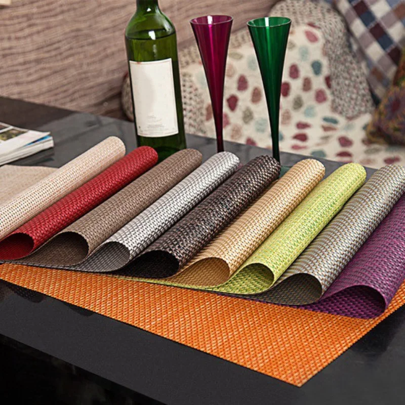 

Colorful Place Mats Heat Insulation Placemats Washable Coffee Mats Heat Resistant Kitchen Tablemats For Dining Table