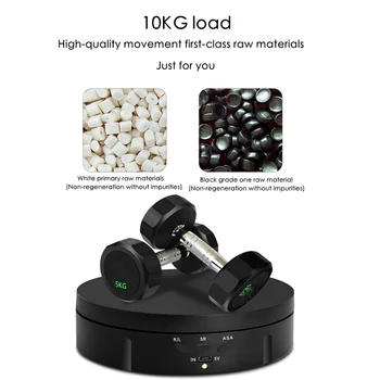 

15cm 3speeds Direction Jewellery Display Stands Electric Rotating Jewelry Organizer for Watch Artwork Photography Stand Load10kg