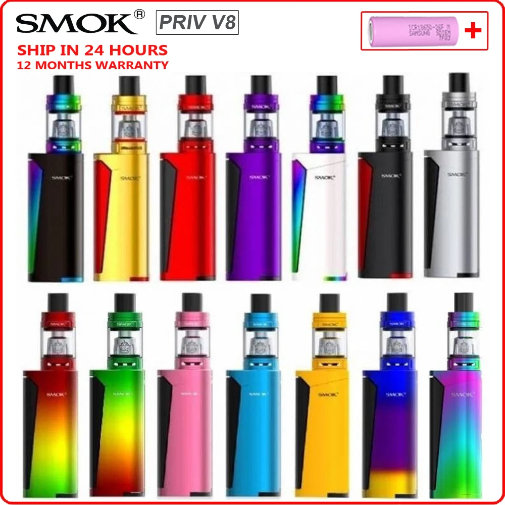 

Original SMOK Priv V8 Kit with 3ml TFV8 Baby Tank Atomizer M2 Coil Resistance 60W Electronic Cigarette VS Smok Alien Tpriv Vape