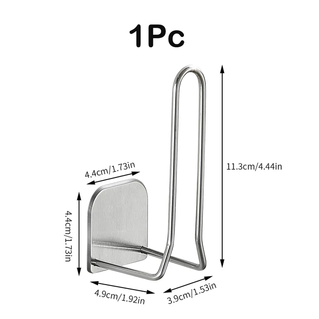 Kitchen Stainless Steel Sponges Holder Storage Rack Self Adhesive Sink Sponges Drain Drying Rack Kitchen Sink Storage Stand 3PCS Type C--1PC Silver