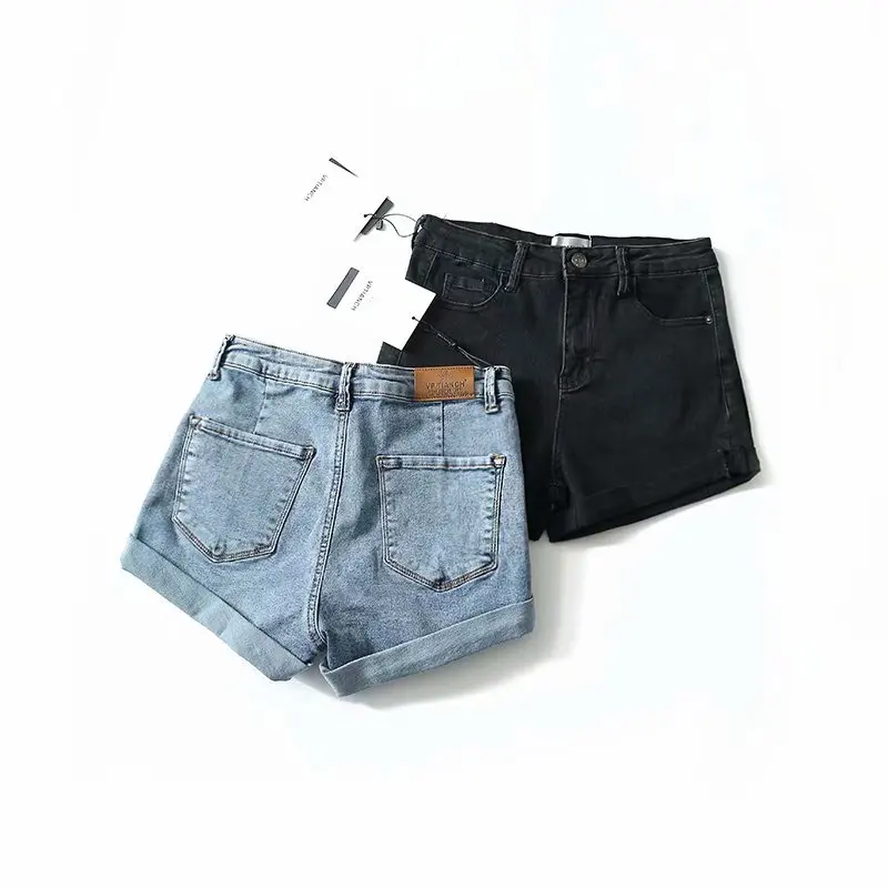 2019 Korean Jeans Mini High Waisted Shorts Women Blue Black Cute Sexy Denim Shorts Feminino Denim Short Mujer Summer