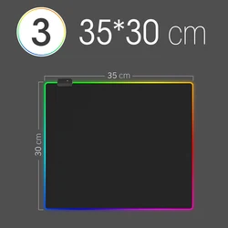 RGB LED Light Mousepad - Colorful Waterproof Desk Mat (LED 35 x 30 cm)