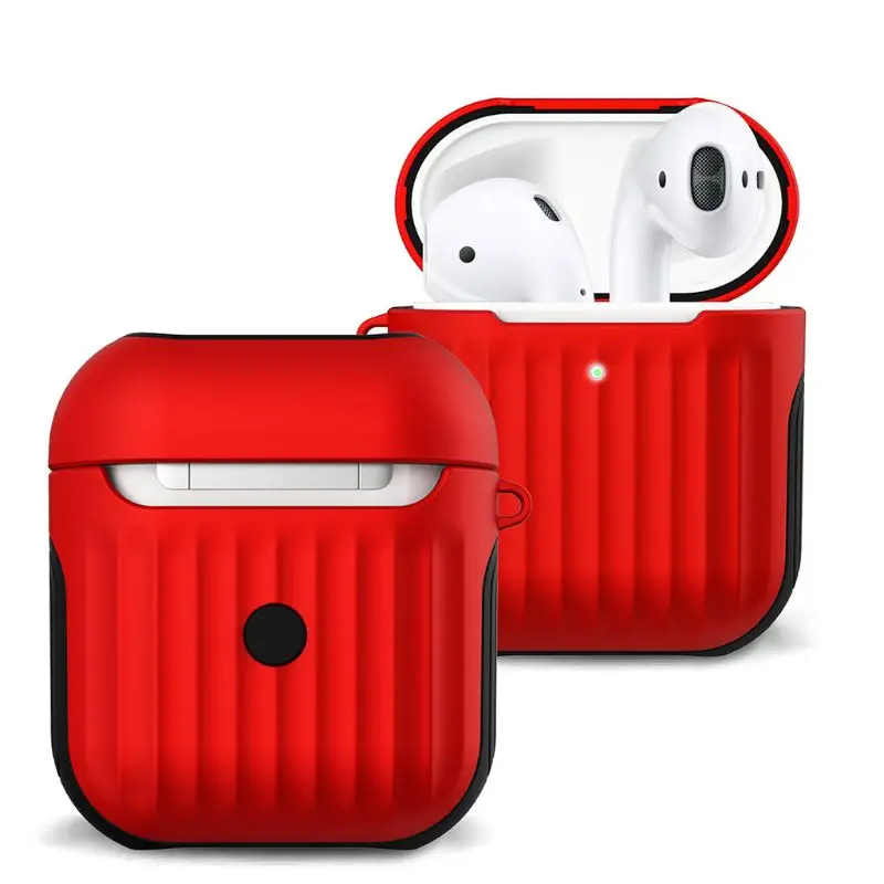 Hard Protective Case Anti-scratch Cover Shell for Apple Airpods 2 Earphones Kit - Цвет: Красный