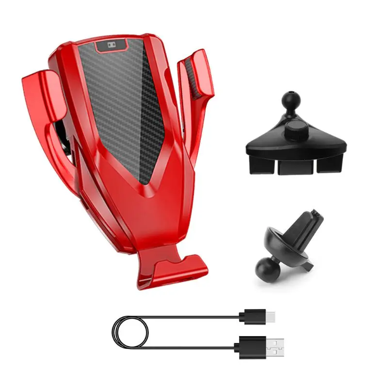 Car Qi Fast Wireless Charger Air Vent+ CD Mount Automatic Clamping Car Charger Holder Stand for iPhone XR XS Max X 8 10W Fast