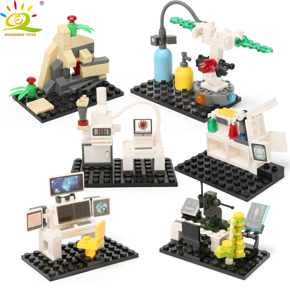 Building Blocks Bricks Mini Sport Science Robot Research Laboratory Figure Set