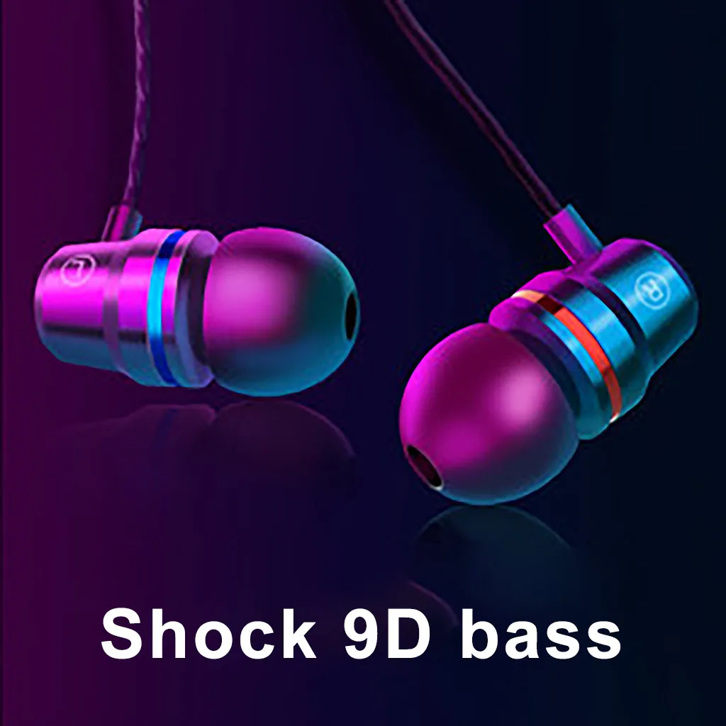 Металлические стерео наушники Shock 9D HIFI Super Bass гарнитура 3,5 мм наушники-вкладыши стерео наушники проводные с микрофоном