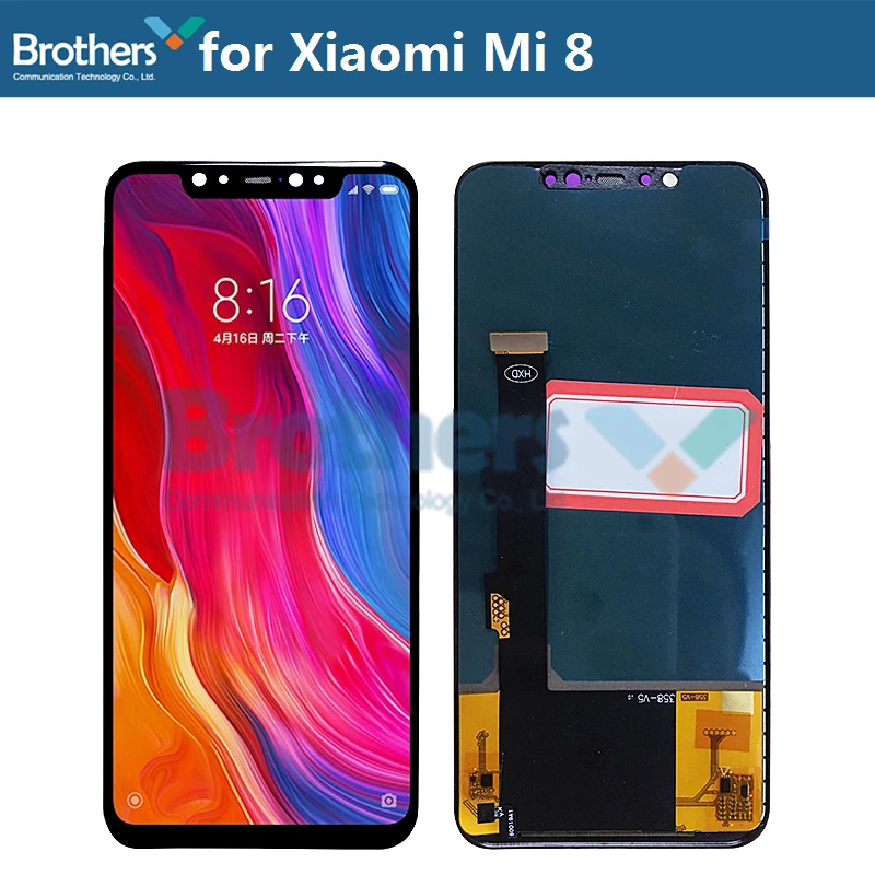 Black no Frame ЖК-дисплей для Xiaomi mi 8 mi 8 ЖК-экран для Xiaomi mi 8 сенсорный экран дигитайзер ЖК-сборка 6,21 ''запасные части тест - Цвет: Black no Frame