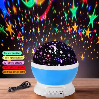

Creative Gift Star Projector Night Light Smart Bedroom Decor Spin Lamp Galaxy Projector Ambience Lamp USB Charging Night Lights