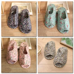 Cotto – pantoufles de maison, chaussures de sol d'intérieur, sandales pour femmes, chaussures de maison à fleurs, pantoufles antidérapantes en chanvre souple, chaussures de sol de chambre à coucher 