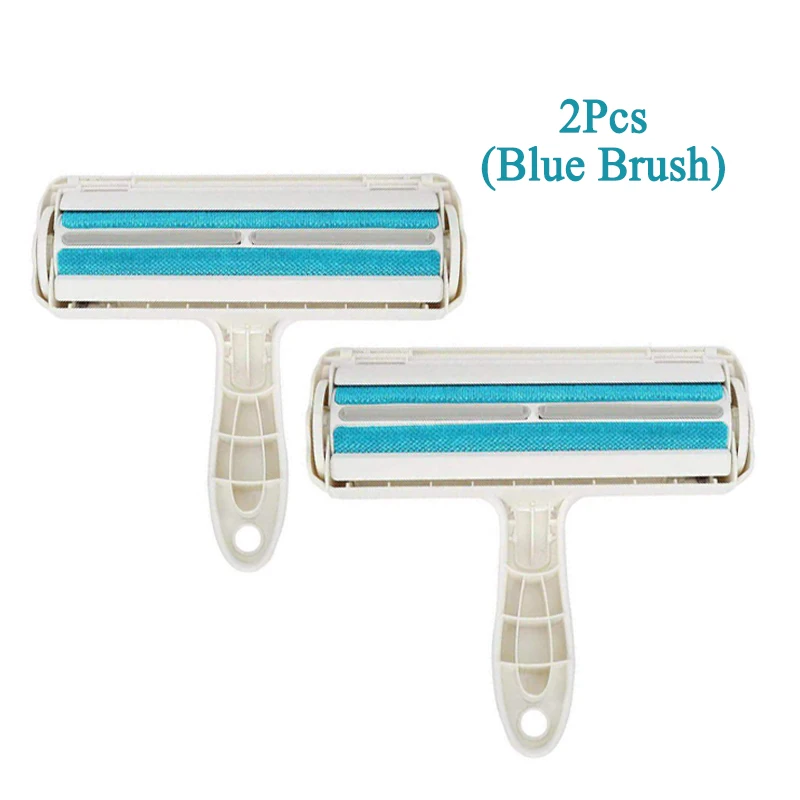 two brush blue HEYPET Машинка для удаления волос для собак и кошек щетка для чистки шерсти собак и кошек щетка для удаления шерсти собак и кошек с ковров мебели одежда самоочищающаяся - Цвет: two brush blue