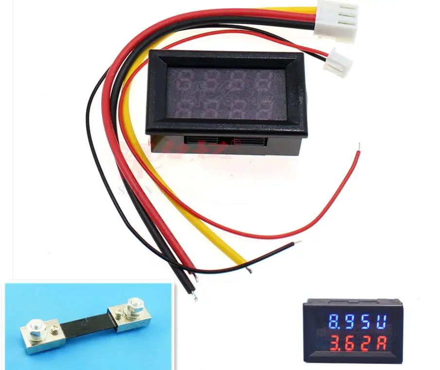 200V 100A DC Цифровой вольтметр Амперметр светодиодный амперметр+ шунт тока