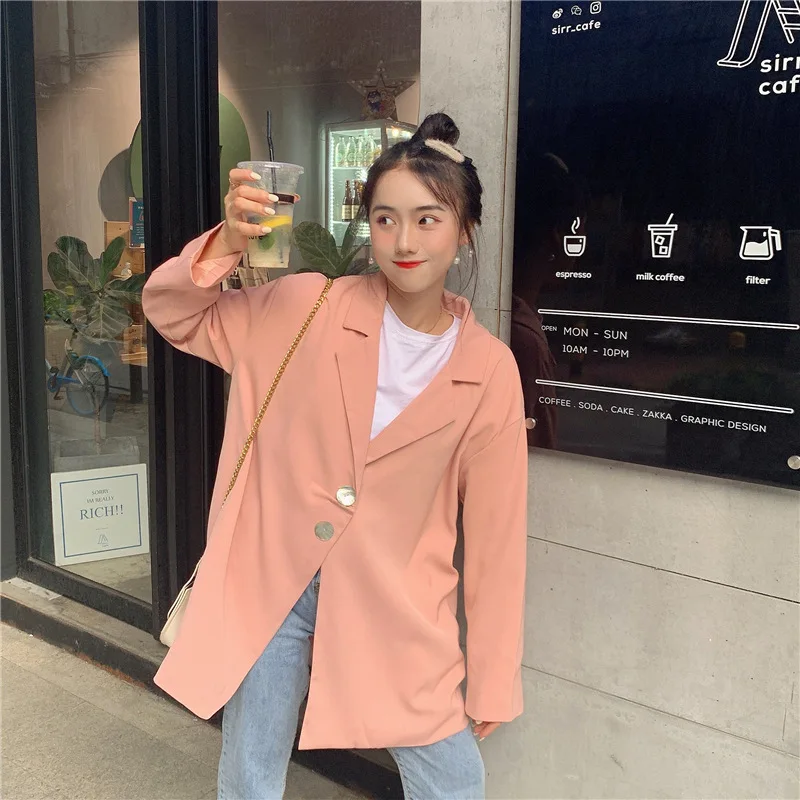 

Photo Shoot Shell Buttons Sense of Design Laziness Loose-Fit Online Celebrity Casual Suit Jacket Price Control And 5