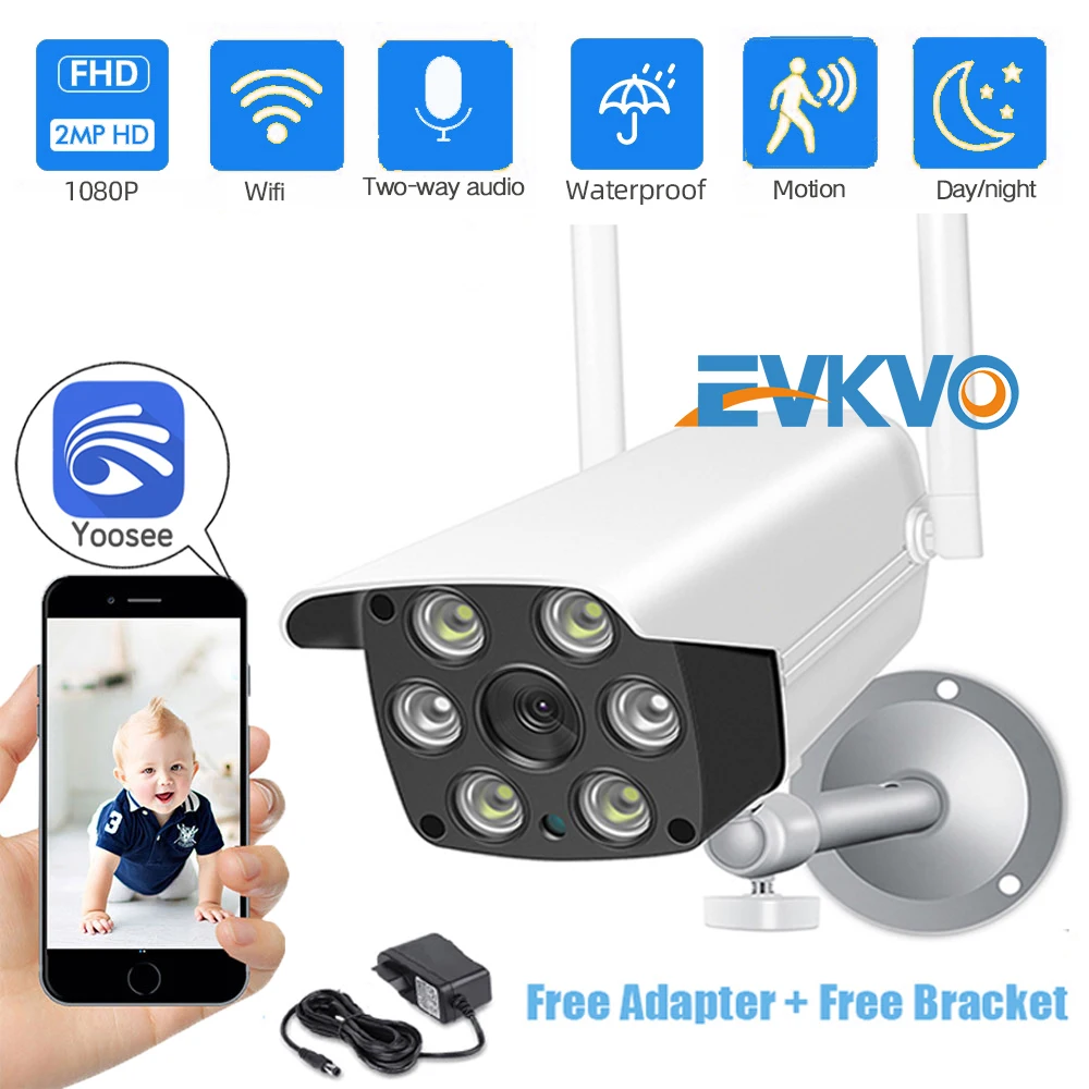 

EVKVO 1080P 2MP 4X PTZ WIFI IP Camera Outdoors ONVIF Wireless Waterproof Surveillance Camera Infrared Night Vision App Yoosee