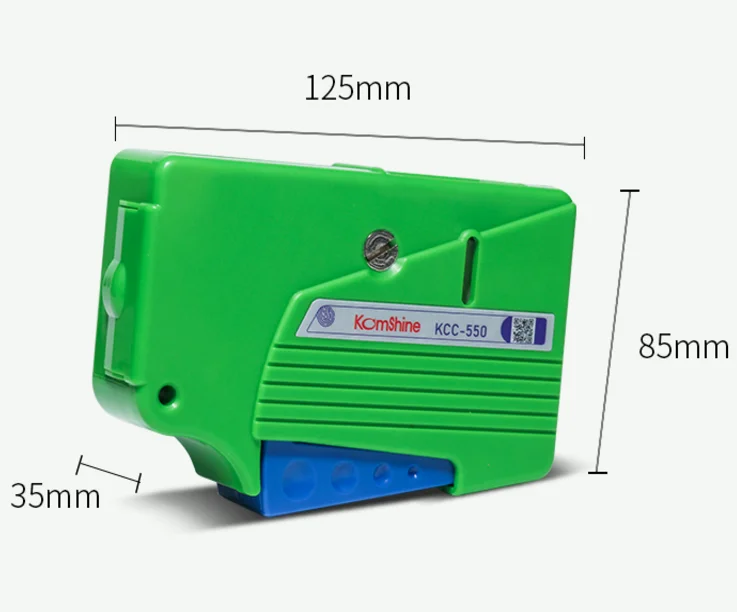 FTTH KomShine KCC-550 SC FC ST LC MU MT D4 DIN Optical Connector Cleaner Cleaning Box Cleaning Tool 500+ Times Green