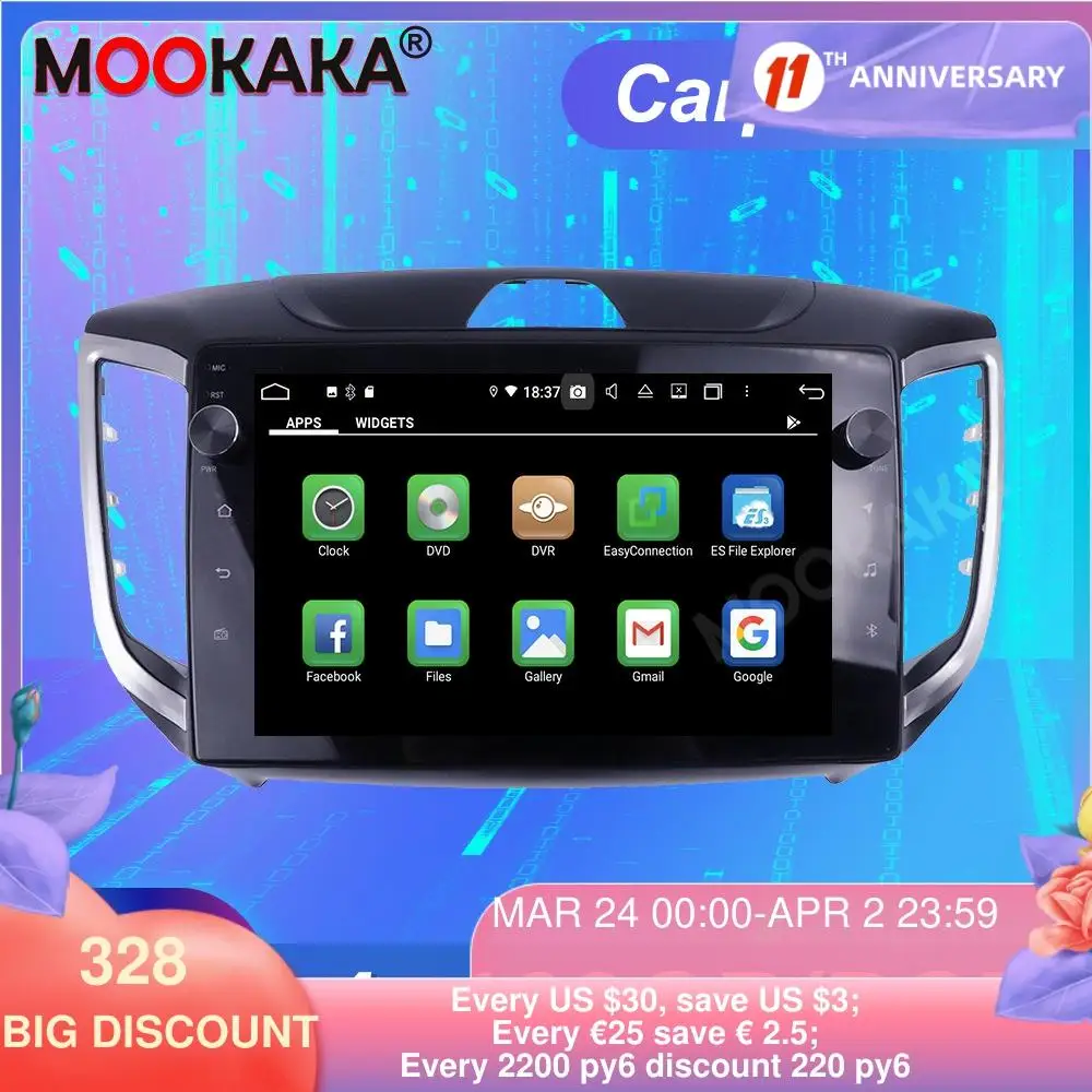 

For Hyundai Ix25 2015-2018 Android10.0 4gb Ram+128gb Rom Screen Car Multimedia Player Gps Navigation Auto Stereo Head Unit