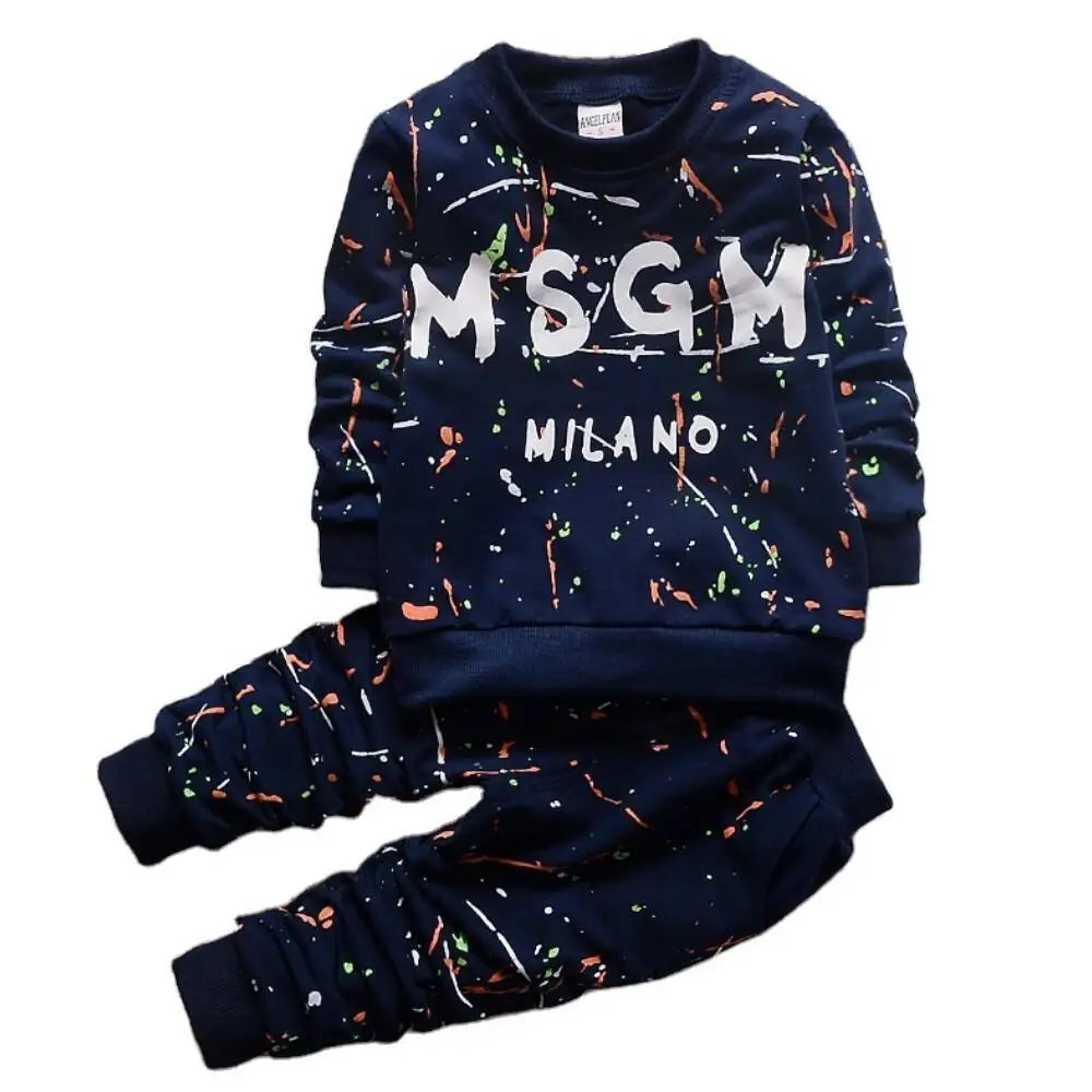 Autumn Winter Children Clothing Boy Girl Keep Warm Long Sleeve Sweaters + Pants Fashion Kids Clothes Sports Suit For Boys
