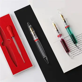

For Moonman M2 Dropper Fountain Pen Fully Transparent Large-Capacity Ink Storing Fine Nib Point 0.38/0.5mm Writing Gift Set