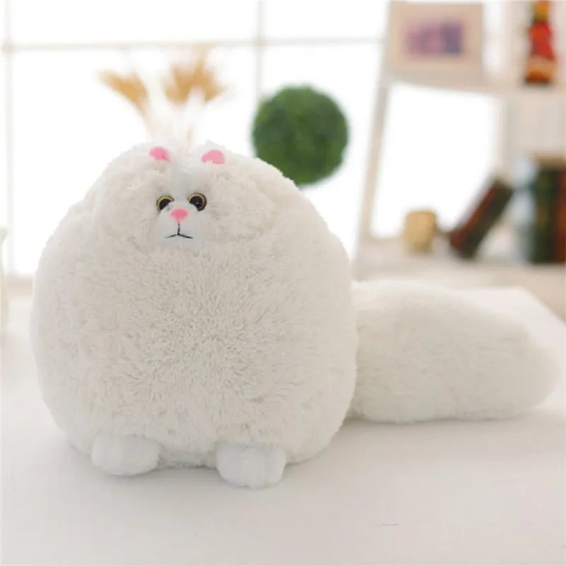Kawaii пушистый кот, плюшевые игрушки, персидский кот, мягкие куклы, мягкая подушка, чучело животных, куклы, детские игрушки, рождественские подарки - Цвет: White