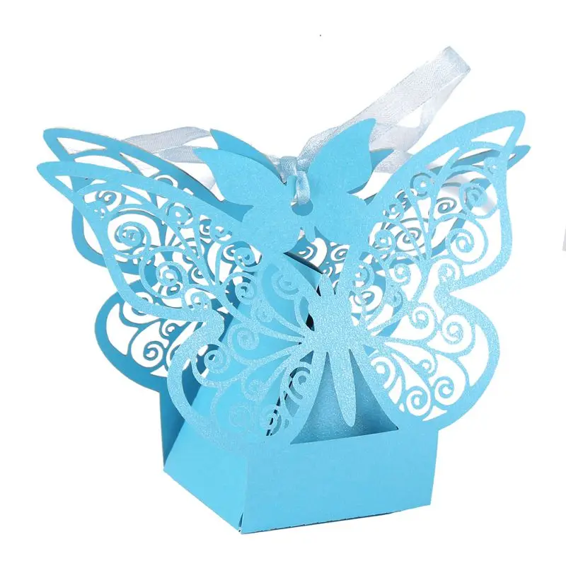 10 шт свадебные подарочные коробки сумки полые коробка для сладостей с бабочкой для крещения на день рождения первый для крещения и причастия вечерние принадлежности