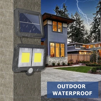 

COB 108LED Human Induction Sensor Solar Energy Powered Porch Light Infrared Sensor Lamps Lighting for Courtyard Garden
