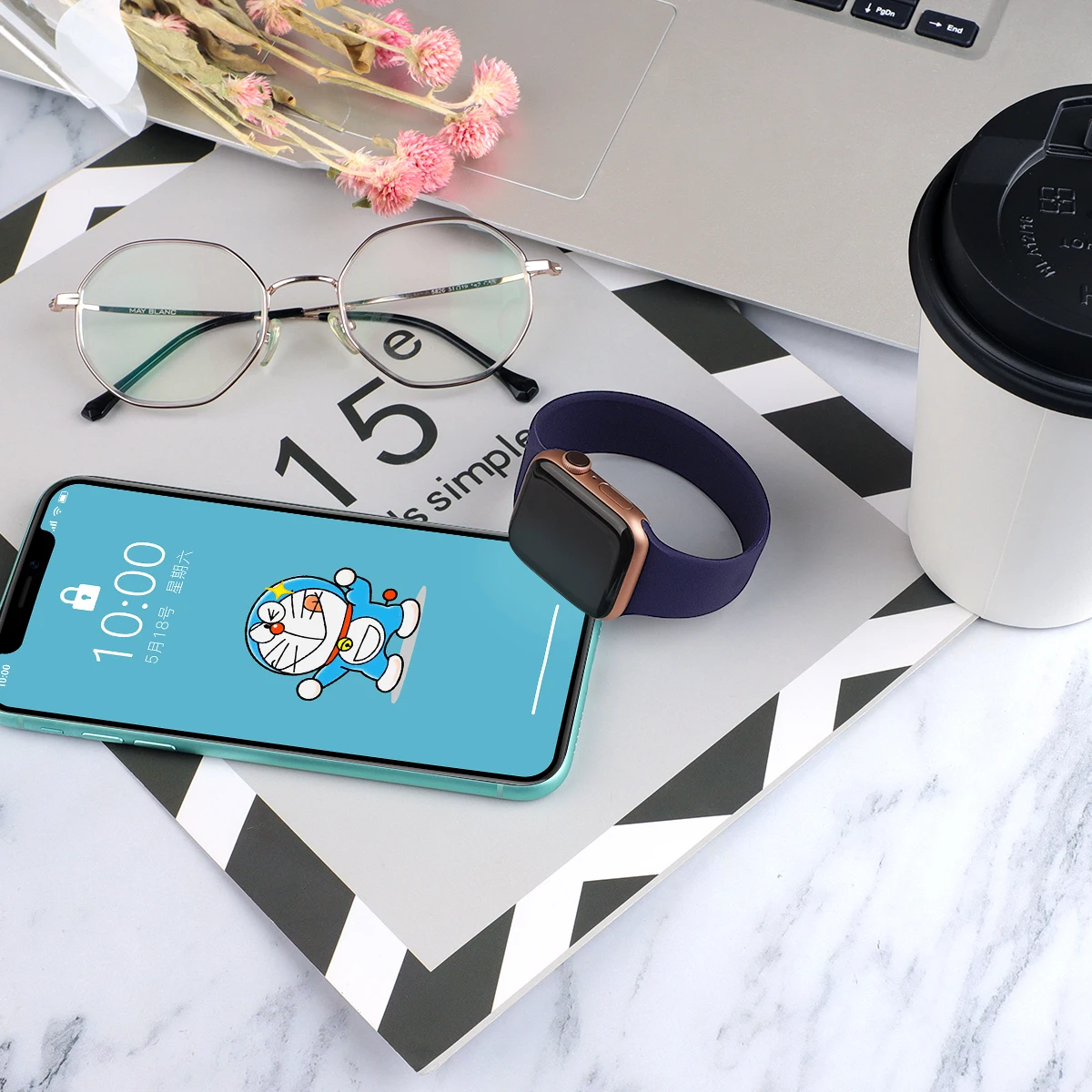 Ремешок спортивный для Apple Watch Series 6 SE 44 мм 40 силиконовый браслет 5 4 3 42 38 Solo