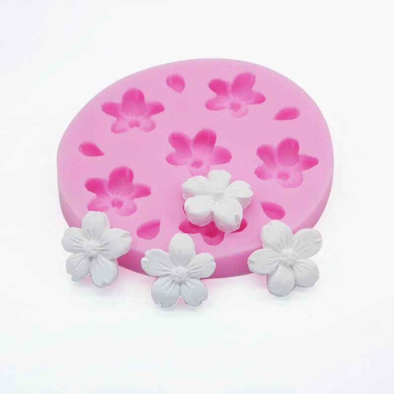 

1PC flower leaf petal water drop flower shape cake mold DIY silicone fondant baking decoration clay plaster mold A115