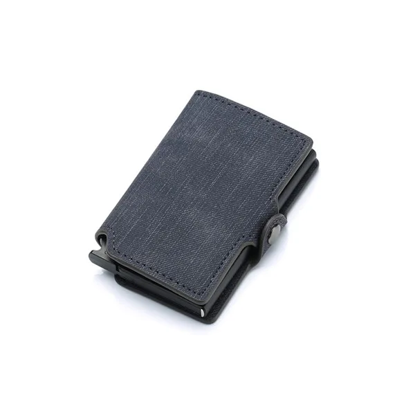 Bisi Goro, новинка, модные джинсовые смарт-кошельки для мужчин, брендовый мини-кошелек, сумка для денег, металлический RFID, женский тонкий маленький смарт-кошелек с карманом - Цвет: CZ28 Black Black