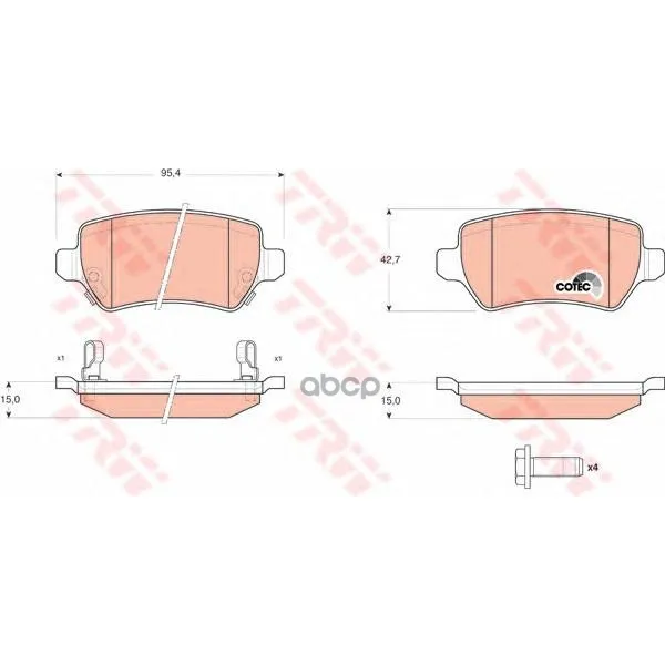 Колодки Тормозные Opel Astra G/H/Zafira A Задние Trw/Lucas Gdb1515 TRW/Lucas арт. GDB1515