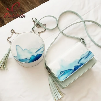 

Oil painting pattern Pu Leather Small Crossbody Bag for Women Fashion Purses and Handbags Shoulder Bag Designer Bag Trend Pouch