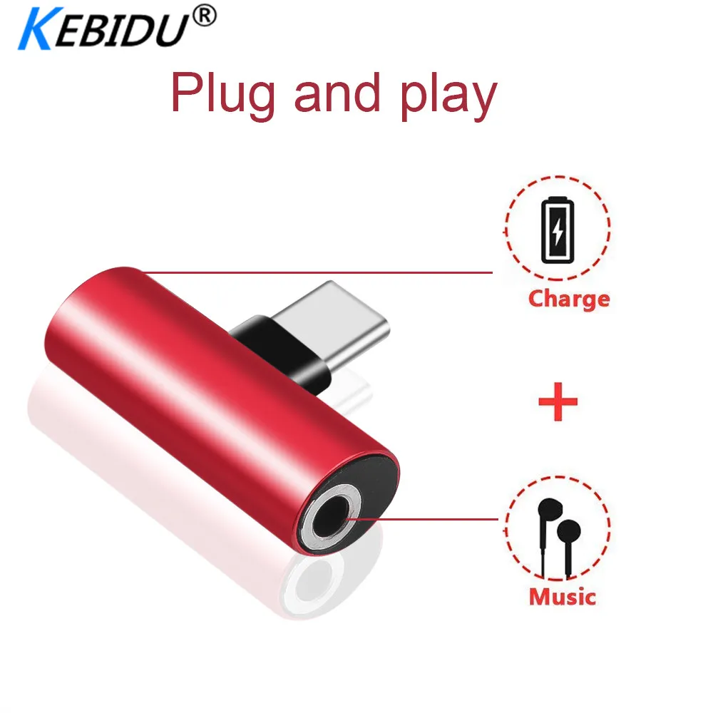 Kebidu 2 в 1 type C до 3,5 мм гарнитура разъем для наушников зарядный конвертер usb type-C аудио адаптер для телефонов Xiaomi huawei mate