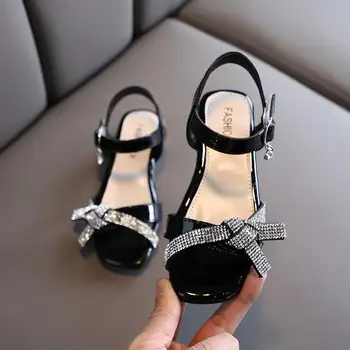 

2020 summer new rhinestone soft bottom girls half sandals princess children's shoes summer girls sandals