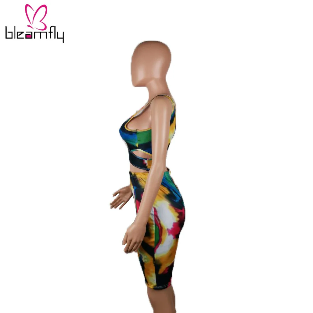 Сексуальный комплект из двух предметов с принтом в виде галстука красителя